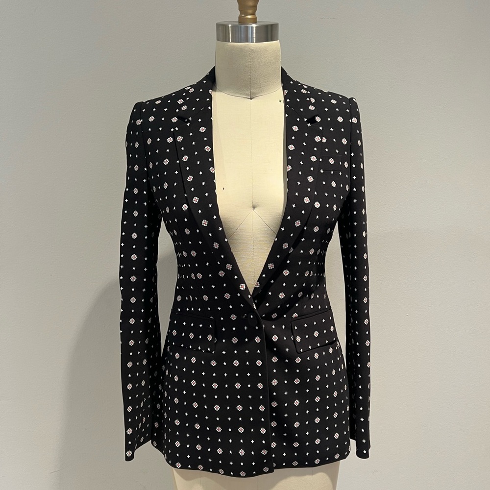 Givenchy black printed blazer size 36 (us 4)